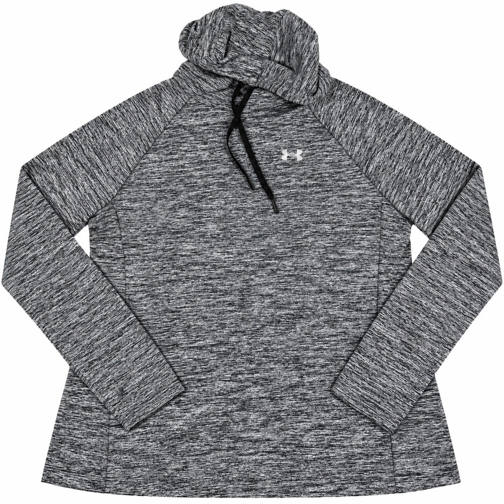 Under Armour HeatGear Loose Hoodie Womens Large Gray Space Dye Raglan Pullover